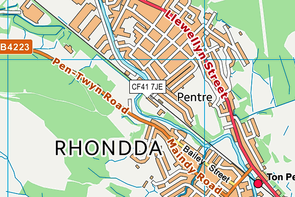 CF41 7JE map - OS VectorMap District (Ordnance Survey)