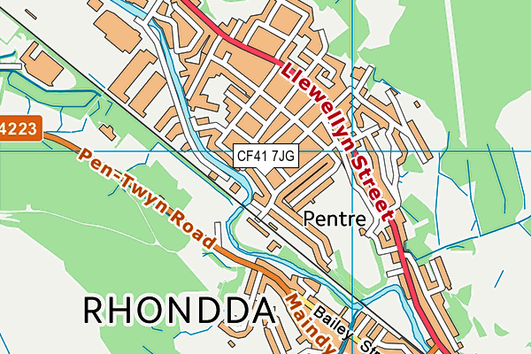 CF41 7JG map - OS VectorMap District (Ordnance Survey)