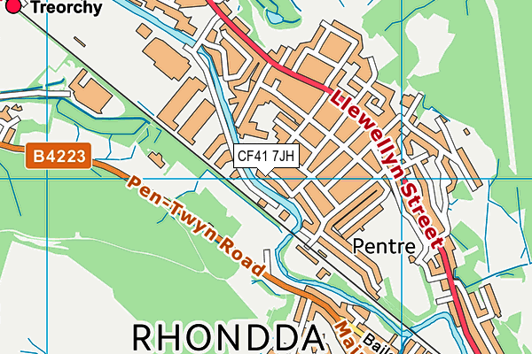 CF41 7JH map - OS VectorMap District (Ordnance Survey)