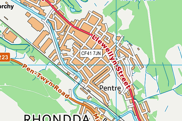 CF41 7JN map - OS VectorMap District (Ordnance Survey)