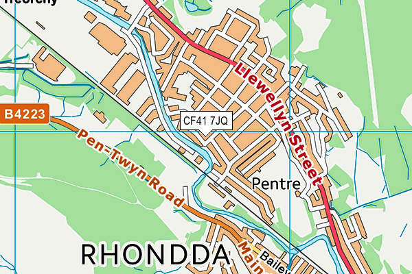 CF41 7JQ map - OS VectorMap District (Ordnance Survey)