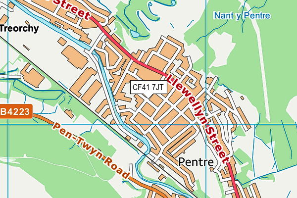 CF41 7JT map - OS VectorMap District (Ordnance Survey)