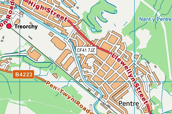 CF41 7JZ map - OS VectorMap District (Ordnance Survey)