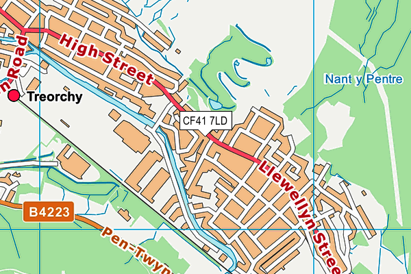 CF41 7LD map - OS VectorMap District (Ordnance Survey)