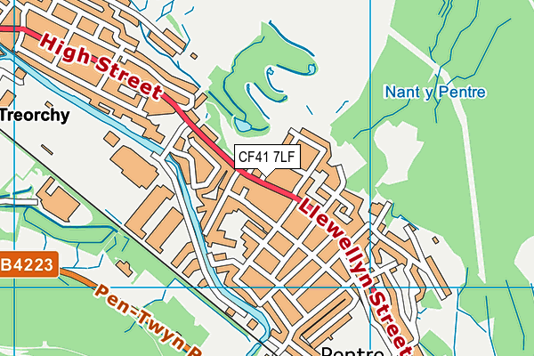 CF41 7LF map - OS VectorMap District (Ordnance Survey)