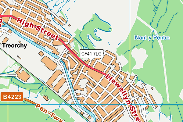 CF41 7LG map - OS VectorMap District (Ordnance Survey)