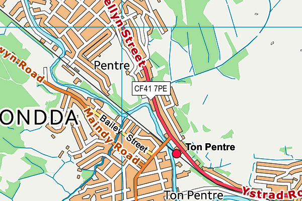 CF41 7PE map - OS VectorMap District (Ordnance Survey)