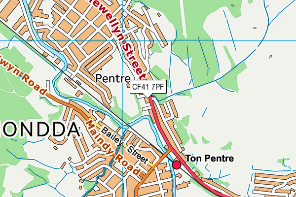 CF41 7PF map - OS VectorMap District (Ordnance Survey)