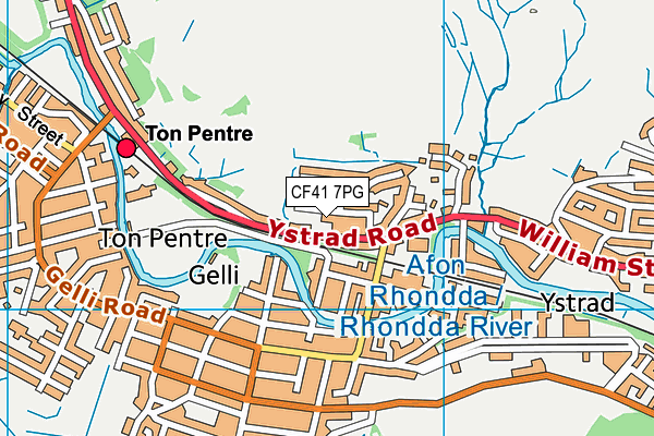 CF41 7PG map - OS VectorMap District (Ordnance Survey)