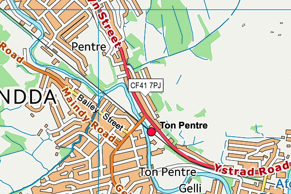 CF41 7PJ map - OS VectorMap District (Ordnance Survey)