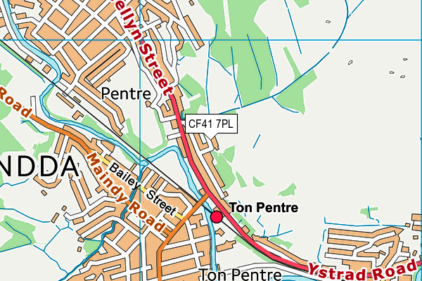 CF41 7PL map - OS VectorMap District (Ordnance Survey)