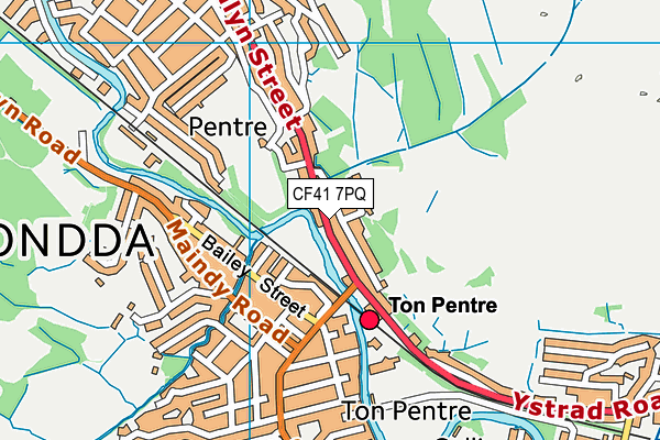 CF41 7PQ map - OS VectorMap District (Ordnance Survey)