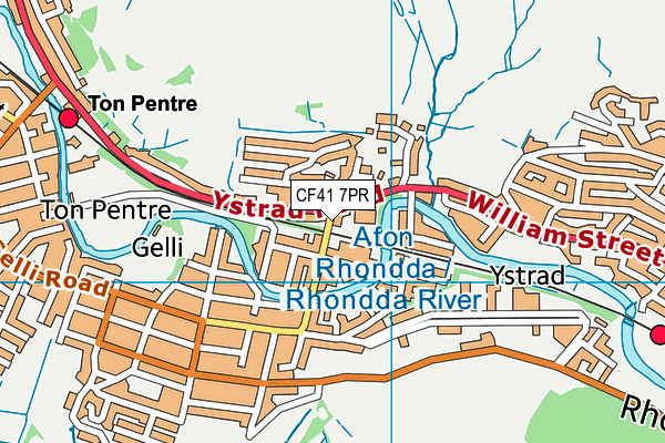 CF41 7PR map - OS VectorMap District (Ordnance Survey)