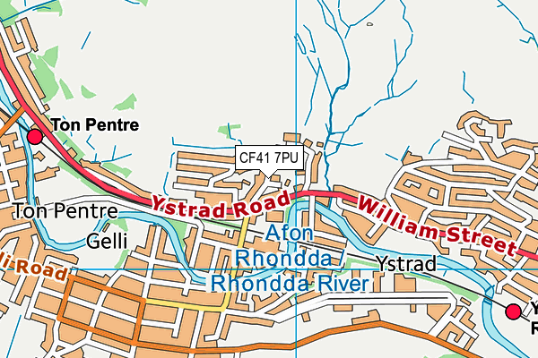 CF41 7PU map - OS VectorMap District (Ordnance Survey)