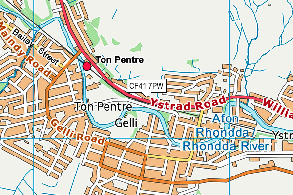 CF41 7PW map - OS VectorMap District (Ordnance Survey)