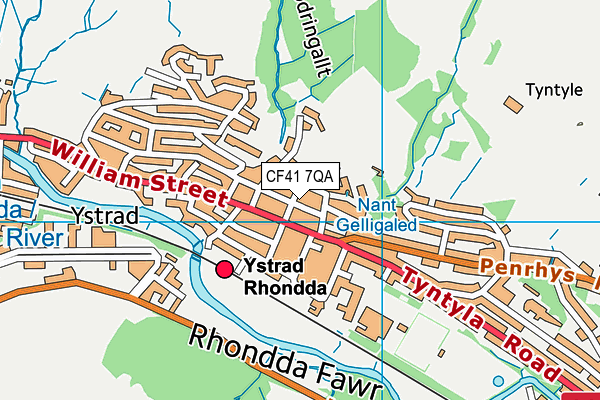 CF41 7QA map - OS VectorMap District (Ordnance Survey)