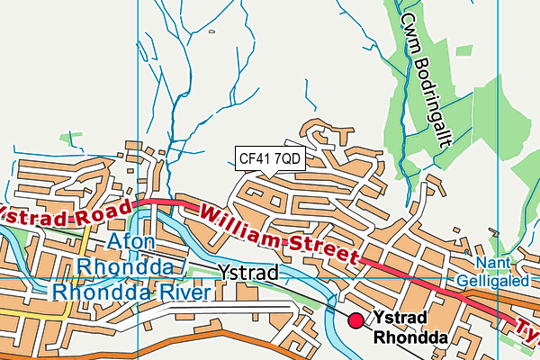 CF41 7QD map - OS VectorMap District (Ordnance Survey)