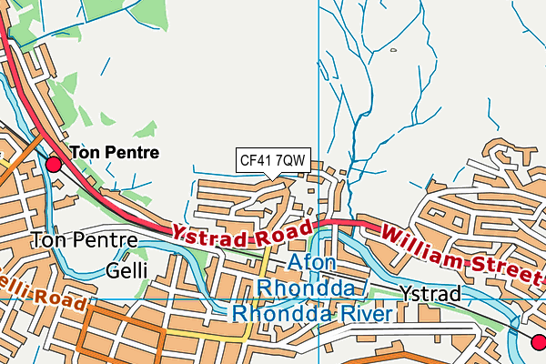 CF41 7QW map - OS VectorMap District (Ordnance Survey)