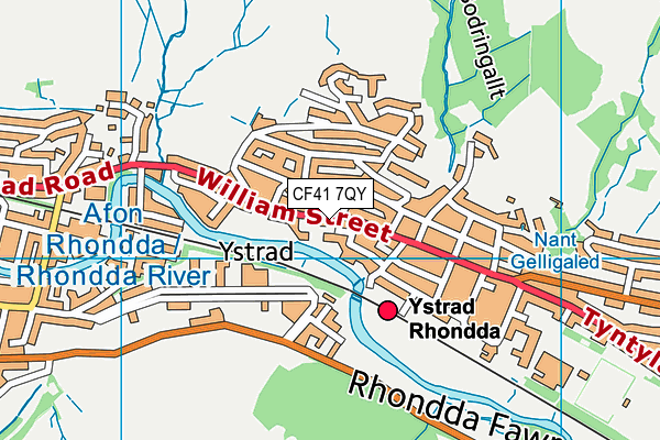 CF41 7QY map - OS VectorMap District (Ordnance Survey)