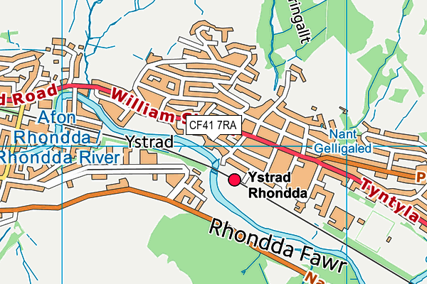 CF41 7RA map - OS VectorMap District (Ordnance Survey)