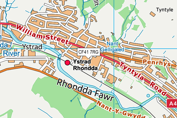 CF41 7RG map - OS VectorMap District (Ordnance Survey)