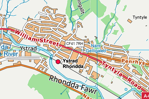 CF41 7RH map - OS VectorMap District (Ordnance Survey)