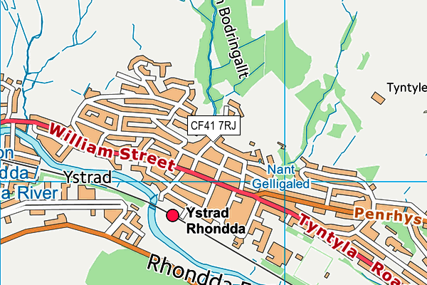 CF41 7RJ map - OS VectorMap District (Ordnance Survey)