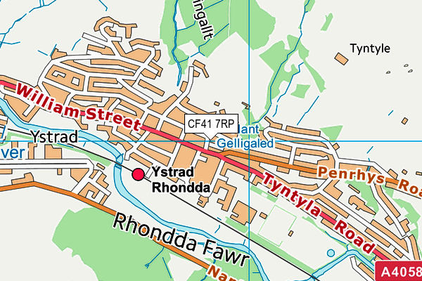 CF41 7RP map - OS VectorMap District (Ordnance Survey)