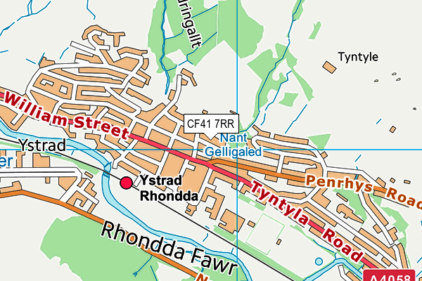 CF41 7RR map - OS VectorMap District (Ordnance Survey)