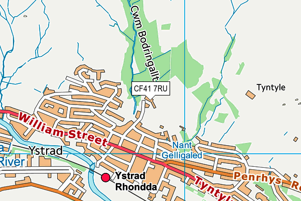 CF41 7RU map - OS VectorMap District (Ordnance Survey)