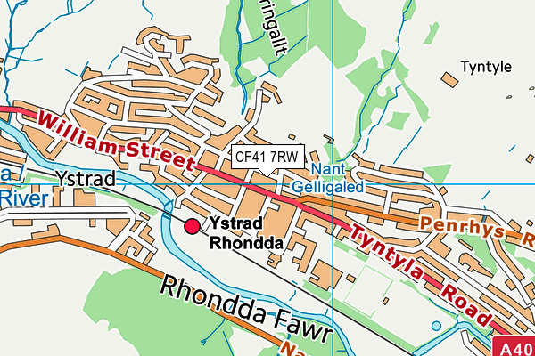 CF41 7RW map - OS VectorMap District (Ordnance Survey)