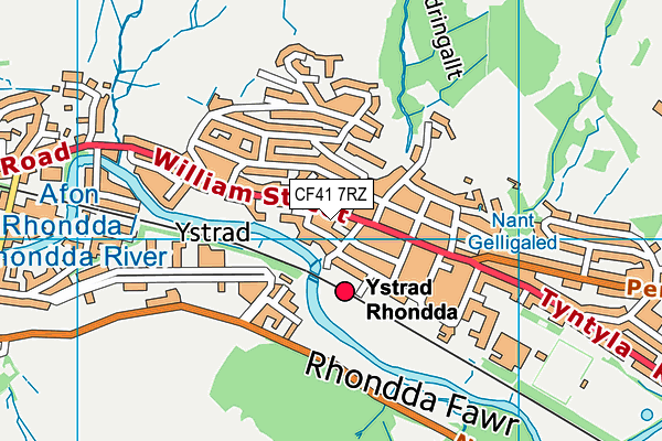 CF41 7RZ map - OS VectorMap District (Ordnance Survey)