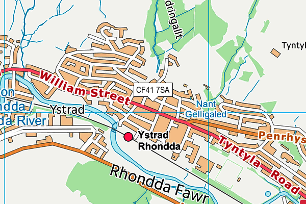 CF41 7SA map - OS VectorMap District (Ordnance Survey)