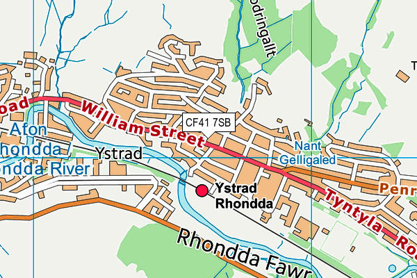 CF41 7SB map - OS VectorMap District (Ordnance Survey)