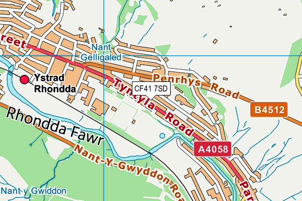 CF41 7SD map - OS VectorMap District (Ordnance Survey)