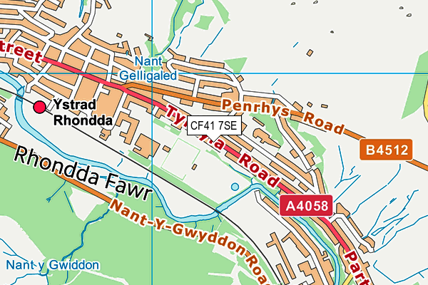 CF41 7SE map - OS VectorMap District (Ordnance Survey)