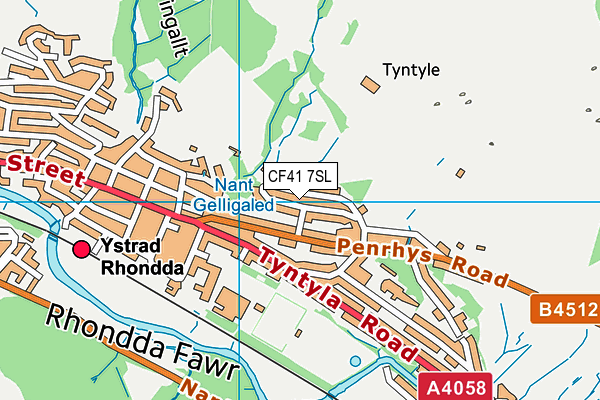 CF41 7SL map - OS VectorMap District (Ordnance Survey)