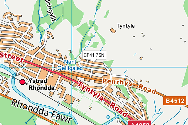 CF41 7SN map - OS VectorMap District (Ordnance Survey)