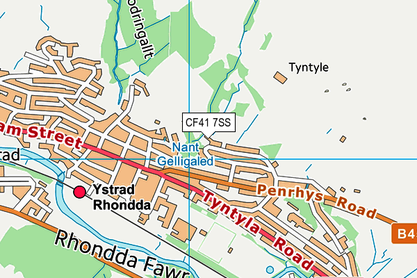 CF41 7SS map - OS VectorMap District (Ordnance Survey)