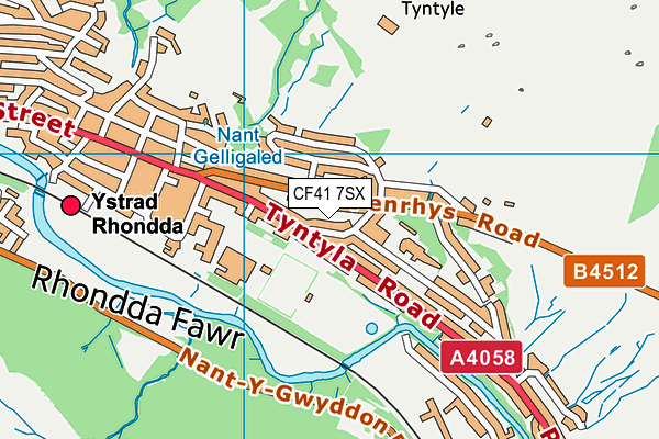 CF41 7SX map - OS VectorMap District (Ordnance Survey)