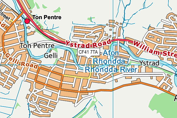 CF41 7TA map - OS VectorMap District (Ordnance Survey)