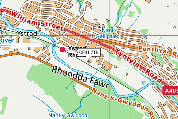 CF41 7TB map - OS VectorMap District (Ordnance Survey)