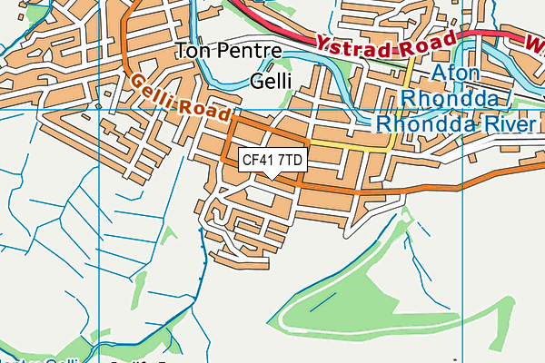 CF41 7TD map - OS VectorMap District (Ordnance Survey)