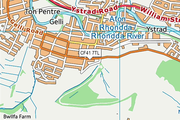 CF41 7TL map - OS VectorMap District (Ordnance Survey)