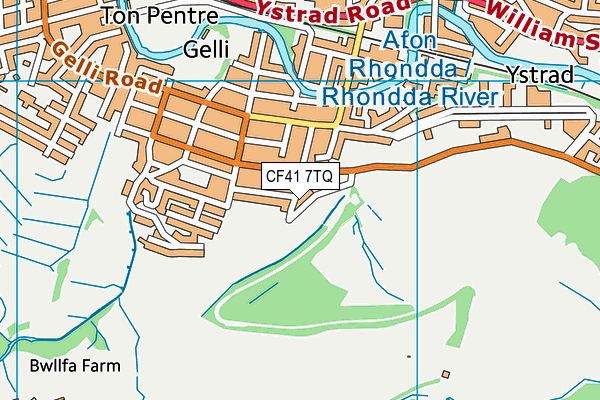 CF41 7TQ map - OS VectorMap District (Ordnance Survey)