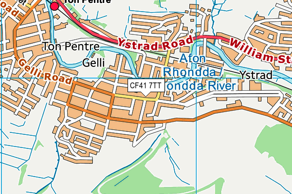 CF41 7TT map - OS VectorMap District (Ordnance Survey)