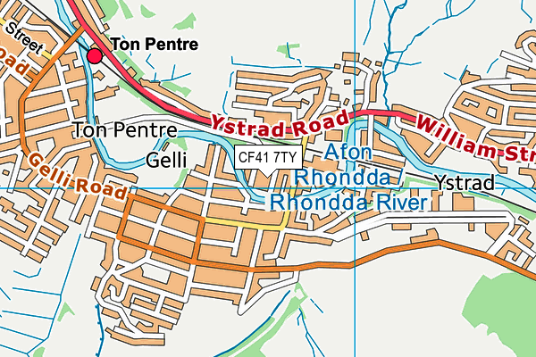 CF41 7TY map - OS VectorMap District (Ordnance Survey)