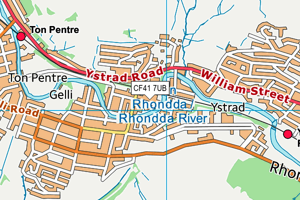 CF41 7UB map - OS VectorMap District (Ordnance Survey)