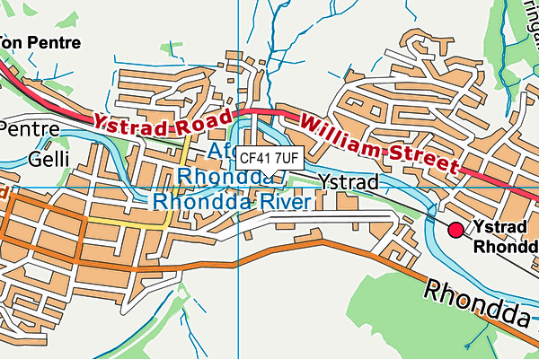 CF41 7UF map - OS VectorMap District (Ordnance Survey)