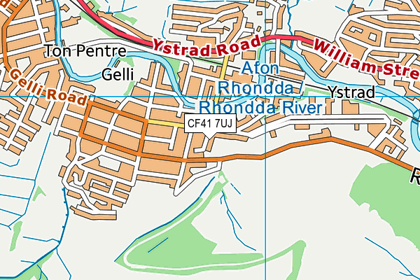 CF41 7UJ map - OS VectorMap District (Ordnance Survey)